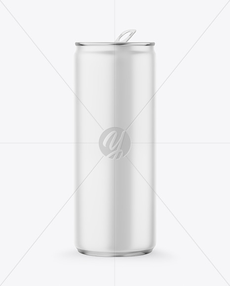 Metallic Drink Can With Matte Finish Mockup