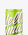 Metallic Drink Can With Matte Finish Mockup