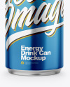 Metallic Drink Can With Condensation Mockup