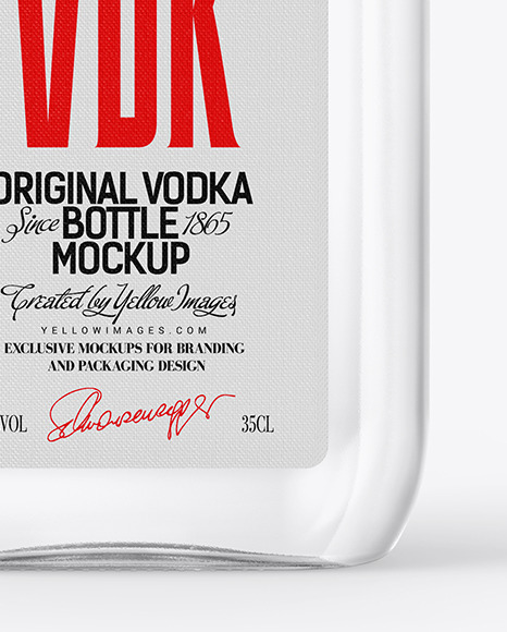 Glass Vodka Bottle Mockup Glass Vodka Bottle Mockup