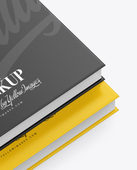 2 Hardcover Book w/ Matte Cover Mockup