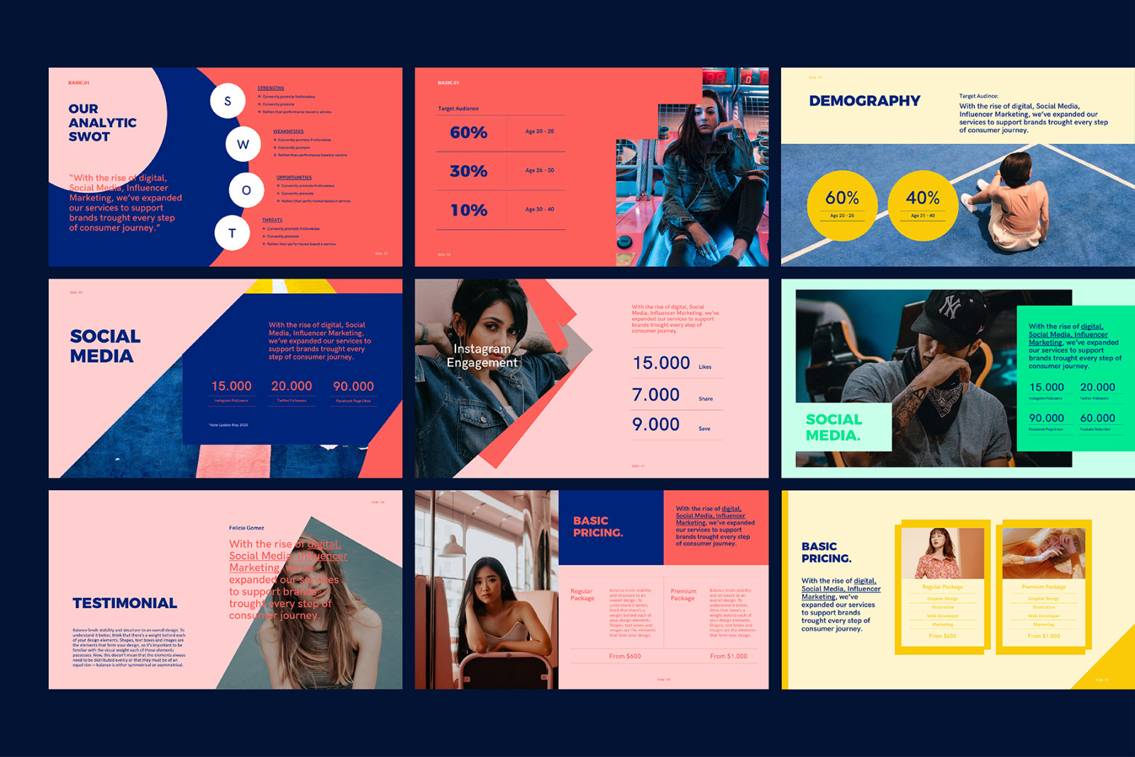 BASIC - PowerPoint Media Kit Templates on Yellow Images Creative Store ...