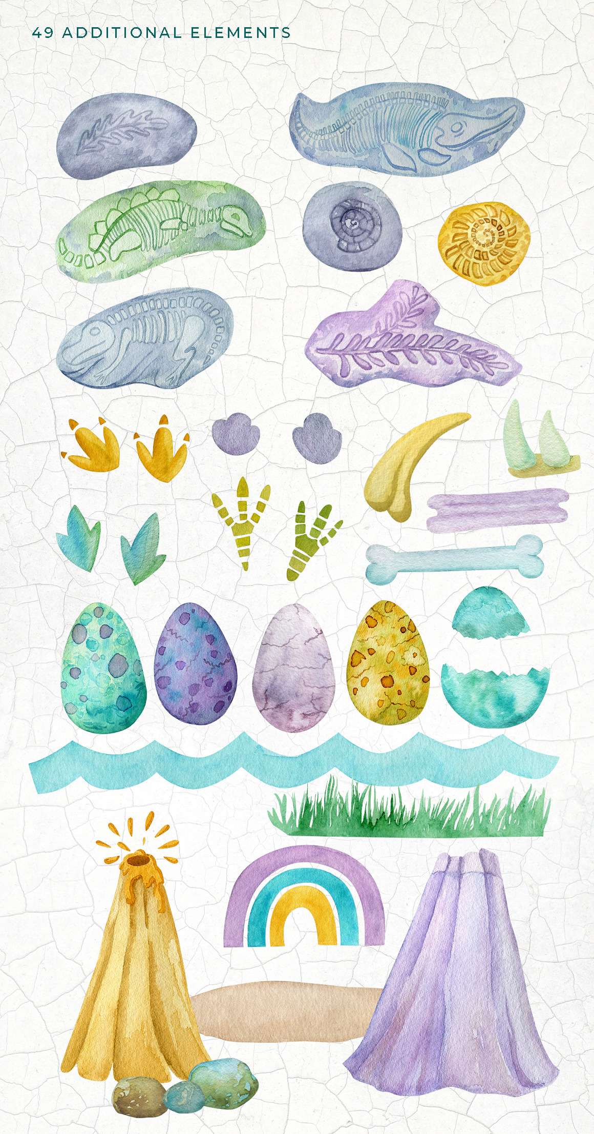 Dinosaur Watercolor Collection Dinosaur Watercolor Collection