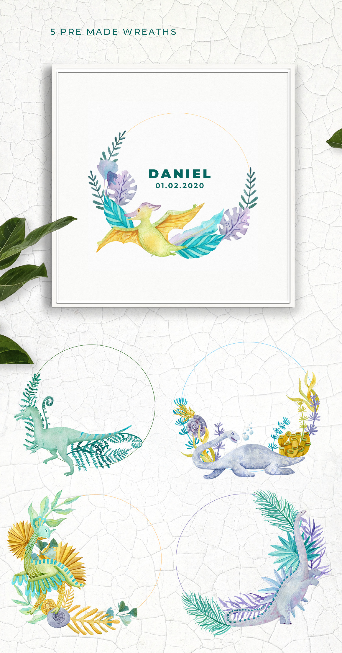Dinosaur Watercolor Collection Dinosaur Watercolor Collection