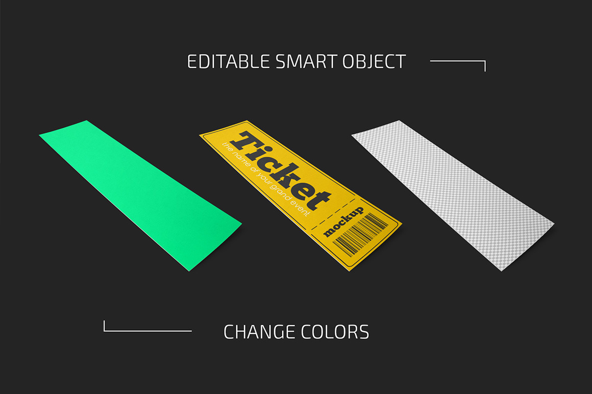 Paper Ticket Mockup Set Paper Ticket Mockup Set