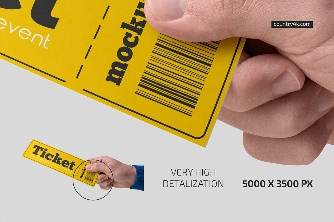 Paper Ticket Mockup Set