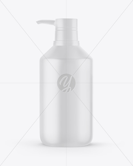 Matte Cosmetic Bottle with Pump Mockup