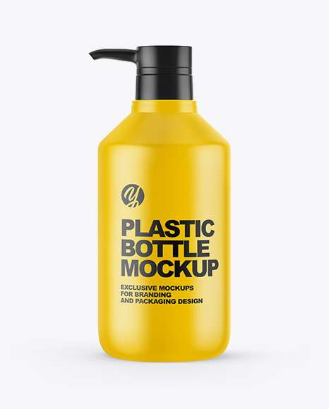 Matte Cosmetic Bottle with Pump Mockup