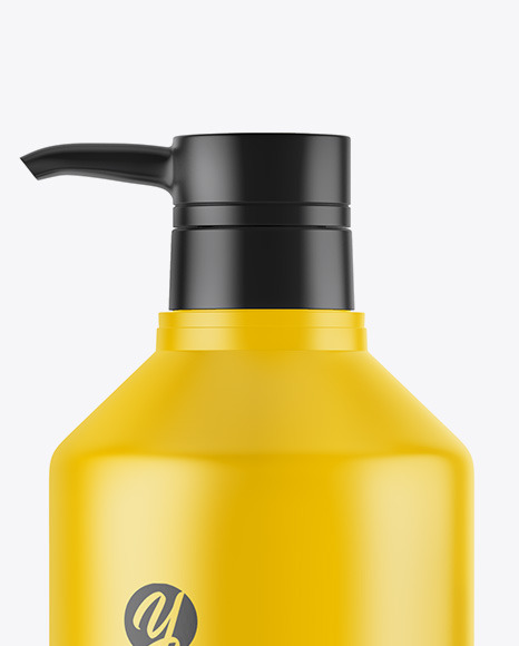 Matte Cosmetic Bottle with Pump Mockup