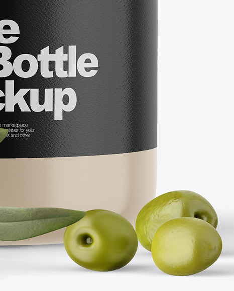 Glossy Ceramic Olive Oil Bottle Mockup