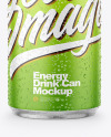 Metallic Drink Can With Matte Finish And Condensation Mockup