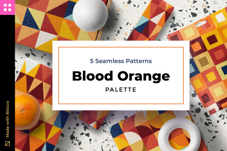 5 Geometric Seamless Patterns - Blood Orange - Seamless patterns