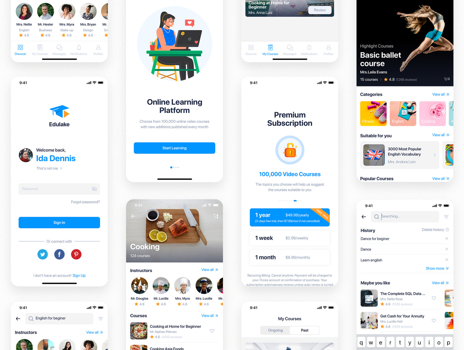 Edulake - Online Course UI Kit