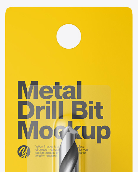 Metal Drill Bit with Blister Pack Mockup - Front View