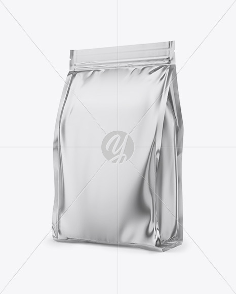 Metallic Stand-Up Bag Mockup - Half Side View