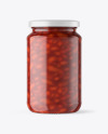 Clear Glass Jar with Beans Mockup