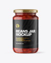 Clear Glass Jar with Beans Mockup