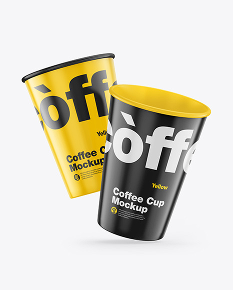 Glossy Coffee Cups Mockup