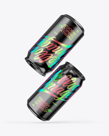 Two Glossy Metallic Cans Mockup