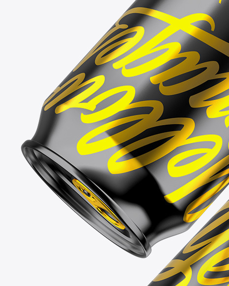 Two Glossy Metallic Cans Mockup