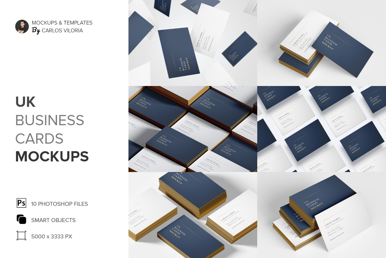 UK Business Cards Mockups