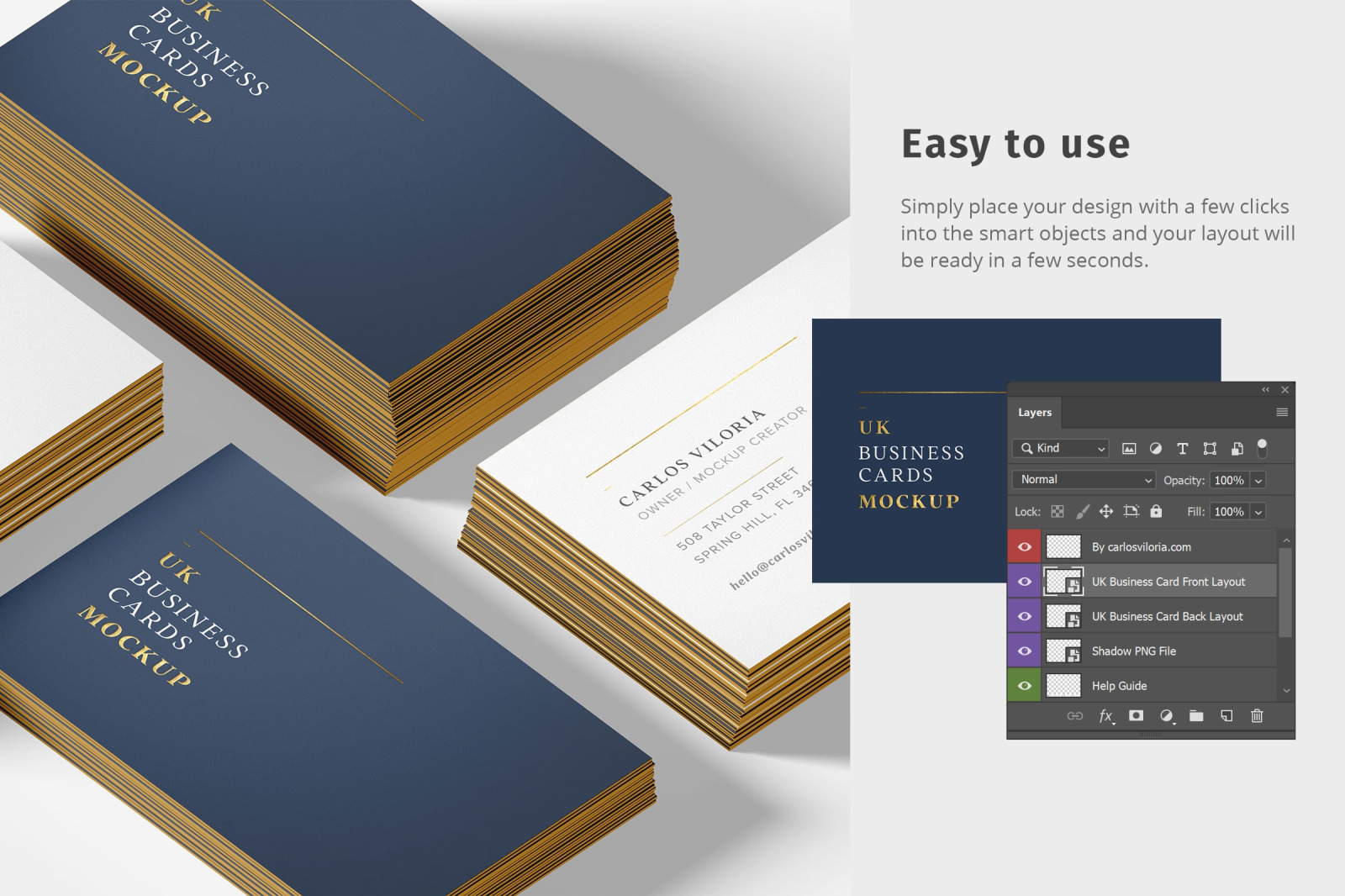 UK Business Cards Mockups