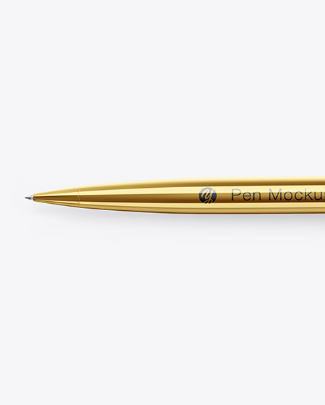 Glossy Metallic Pen Mockup