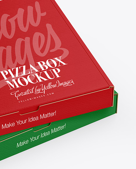 Two Cardboard Pizza Box Mockup