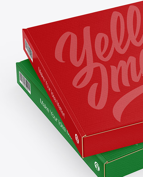 Two Cardboard Pizza Box Mockup