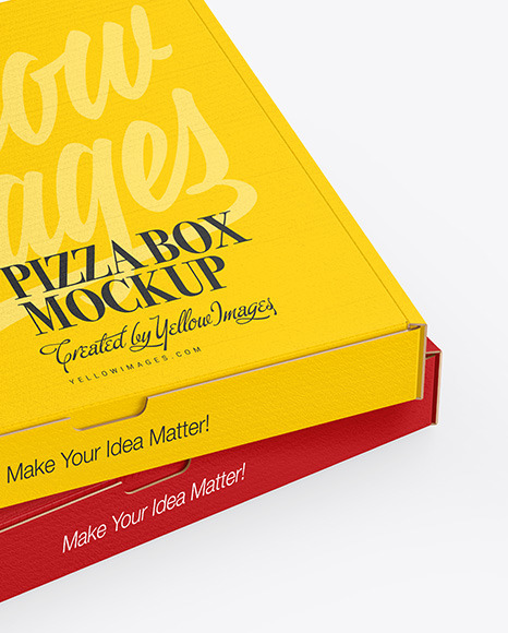 Two Cardboard Pizza Box Mockup