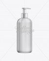 Clear PET Boston Round Bottle w/ Lotion Pump Mockup