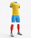 Football Kit with V-Neck T-Shirt Mockup / Half-Turned View