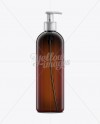 Amber PET Lotion Bottle with Batcher Mockup