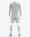 Football Kit with V-Neck Long Sleeve Mockup / Back View