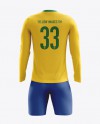 Soccer Kit with Long Sleeve Mockup / Back View