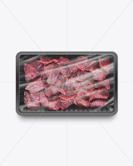 Diced Beef Tray Mockup