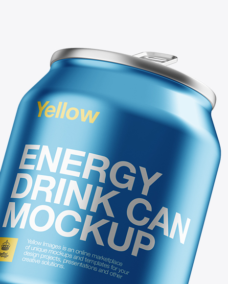 250ml Aluminium Can With Metallic Finish Mockup