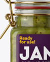 100ml Glass Kiwi Jam Jar w/ Clamp Lid Mockup