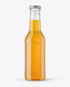 200ml Clear Glass Bottle with Orange Drink Mockup