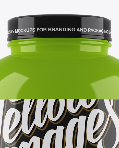 Glossy Protein Jar Mockup