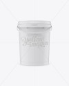 Matte Plastic Bucket Mockup - Front View