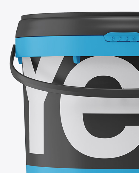 Matte Plastic Bucket Mockup - Front View