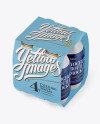 4 Pack Glossy Dairy Bottle Mockup - Halfside View (High Angle)