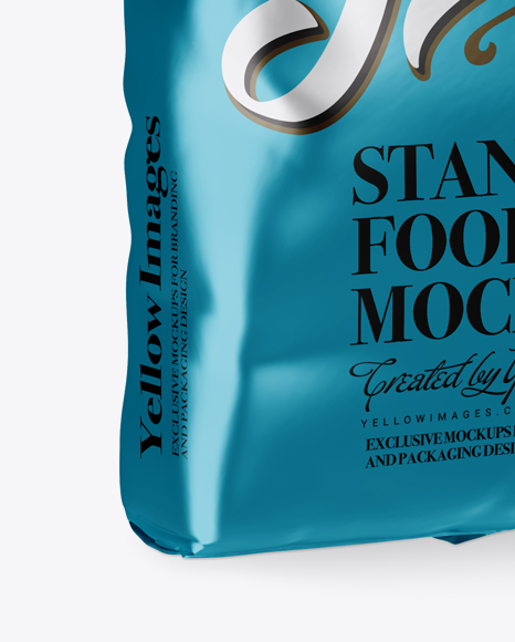 Metallic Stand-up Bag Mockup - Halfside View