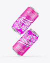 Two Metallic Cans W/ Matte Finish Mockup Two Metallic Cans W/ Matte Finish Mockup
