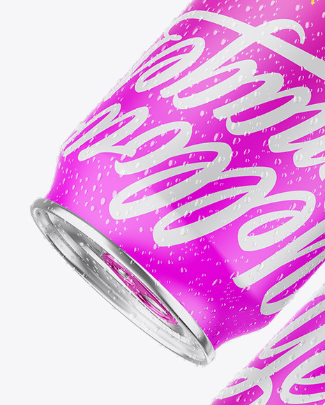 Two Metallic Cans W/ Matte Finish Mockup Two Metallic Cans W/ Matte Finish Mockup