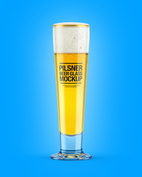 Pilsner Beer Glass Mockup