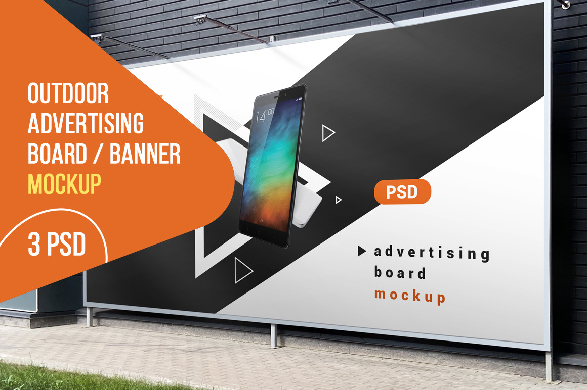 Outdoor Advertising Board / Banner Mockup