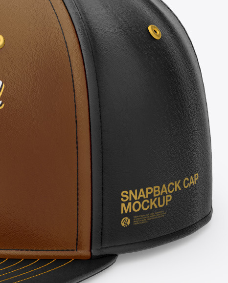 Leather Snapback Cap Mockup