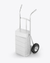 Metallic Hand Truck With Boxes Mockup